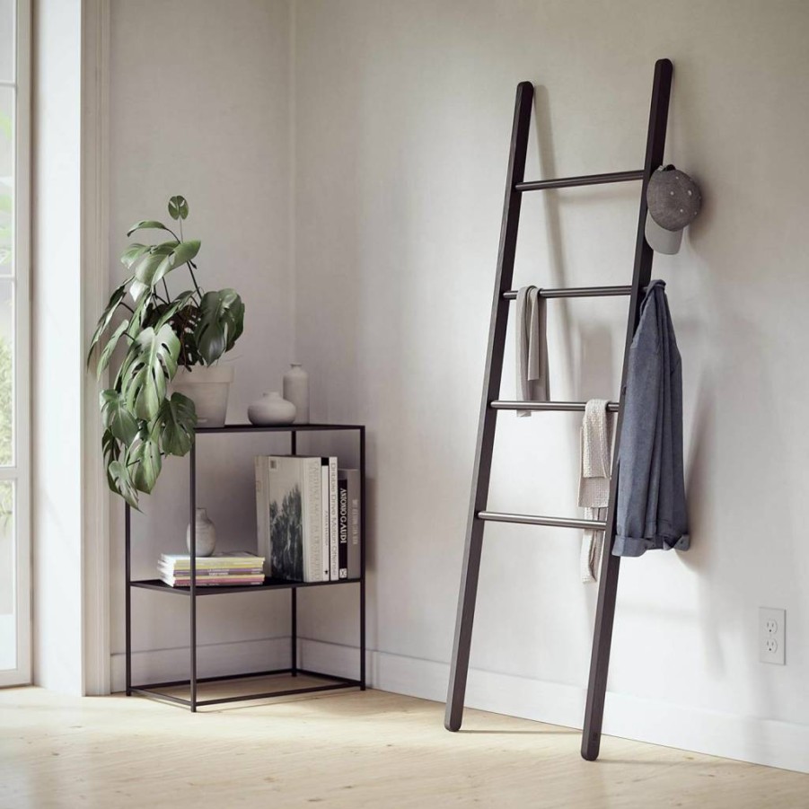 Umbra Leana Modern White Ladder Shelf - Space-Saving Decorative Storage Solution