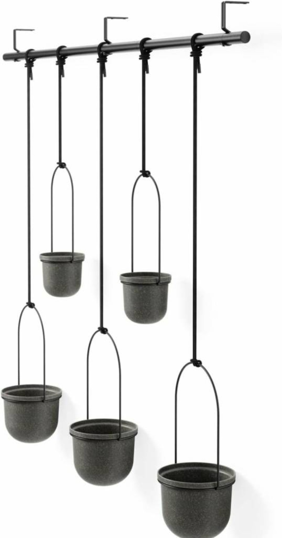 Umbra Triflora White Hanging Planters - Set of 5 Modern Indoor Outdoor Decor