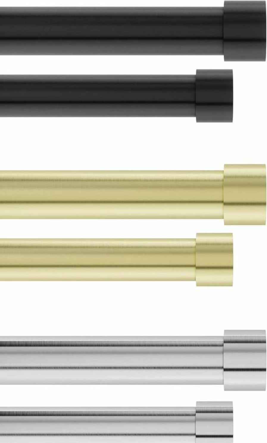 Umbra Cappa Double Curtain Rod Set with Matching Finials & Brackets, Adjustable 36-66 Inch, Gold Finish for Modern Windows