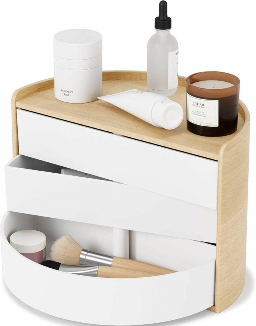Umbra Moona Decorative Storage Box in Black/Walnut - Stylish Home Organization Solution
