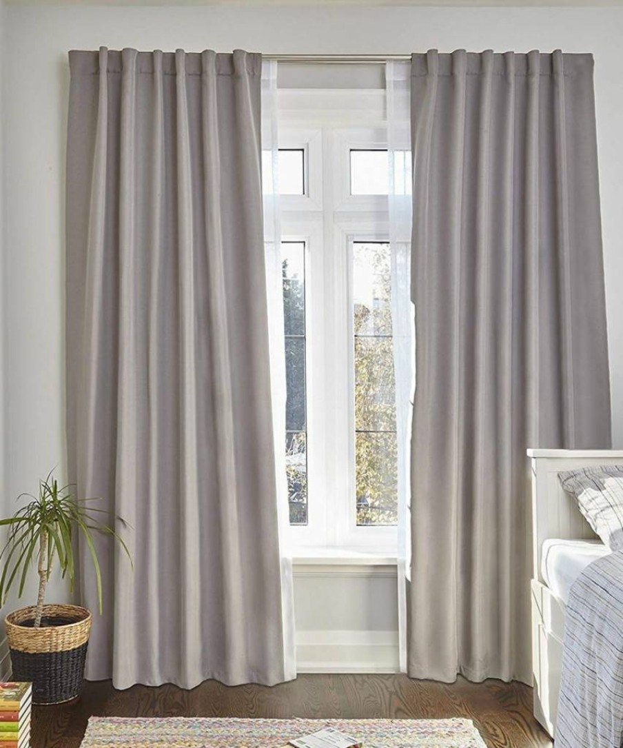 Umbra Twilight Double Blackout Curtain Rod - 88 to 144 Inch Adjustable Matte Nickel Window Drapery Rod for Light Blocking