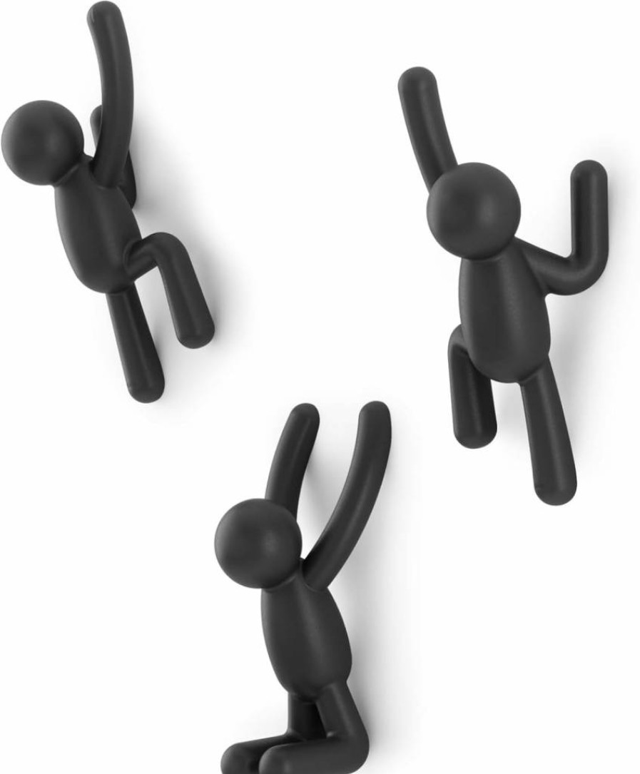 Umbra Buddy Decorative Wall Hooks Set of 3 - White Coat Hooks for Hanging Jackets, Bags, Hats, Towels & Home Organization