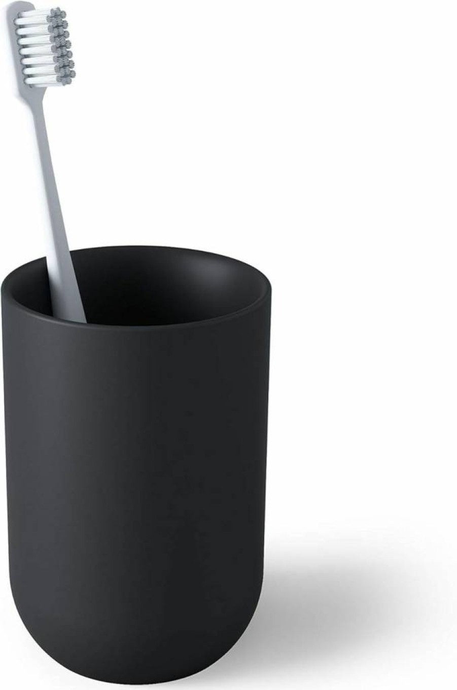 Umbra Junip Oval Modern Soap Dish - Sleek Black Bathroom Organizer for Showers & Sinks