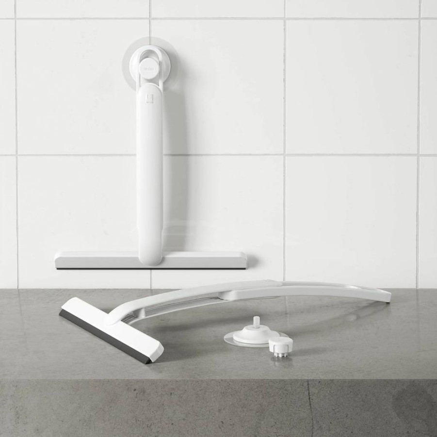 Umbra White Flex Adhesive Squeegee - Flexible Window Cleaner Tool for Streak-Free Cleaning
