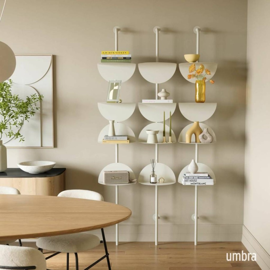 Umbra Solis Black Adjustable Shelving Unit - Modern Modular Storage Shelf