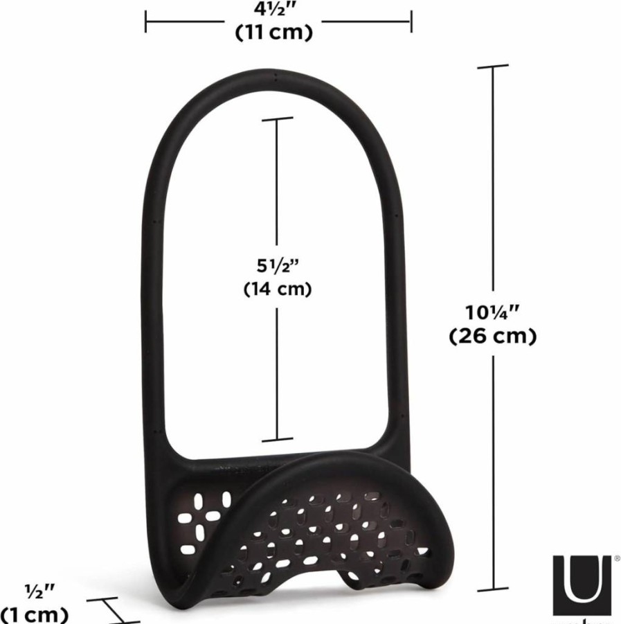 Umbra Slate Blue Over-the-Faucet Kitchen Sink Caddy & Sponge Holder - Space-Saving Single Organizer