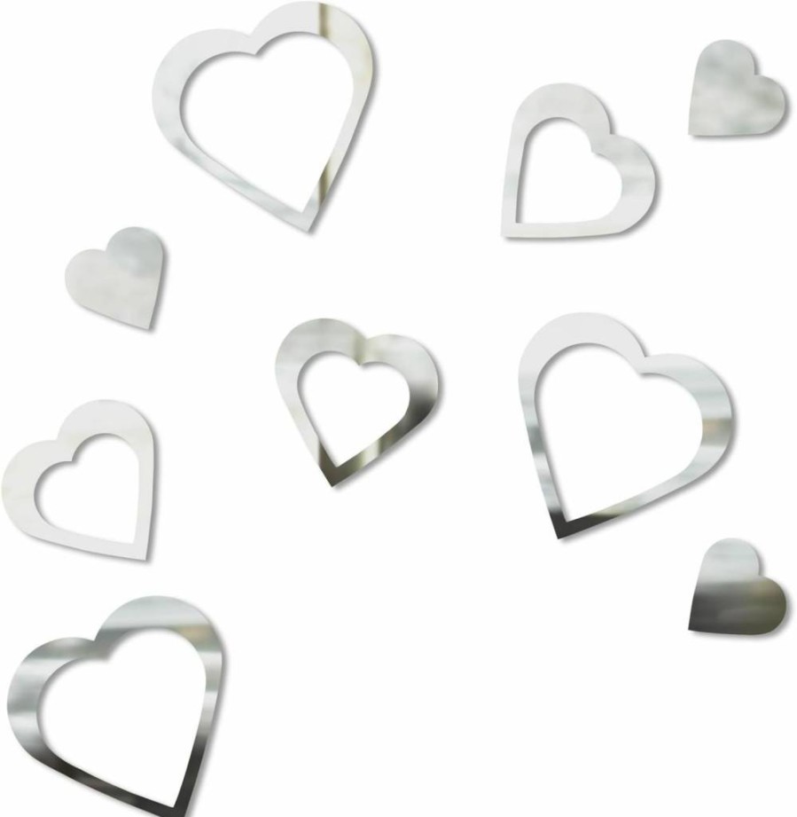 Umbra Hearts Wall Decor Set - 9 Piece Modern Metal Heart Art for Home Decor
