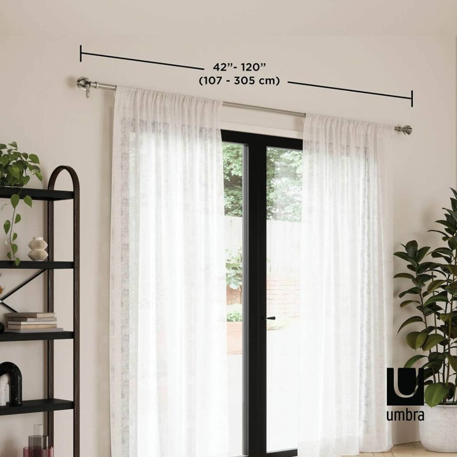 Umbra Blossom Decorative Curtain Rod in Nickel Finish - Modern Window Hardware by Umbra