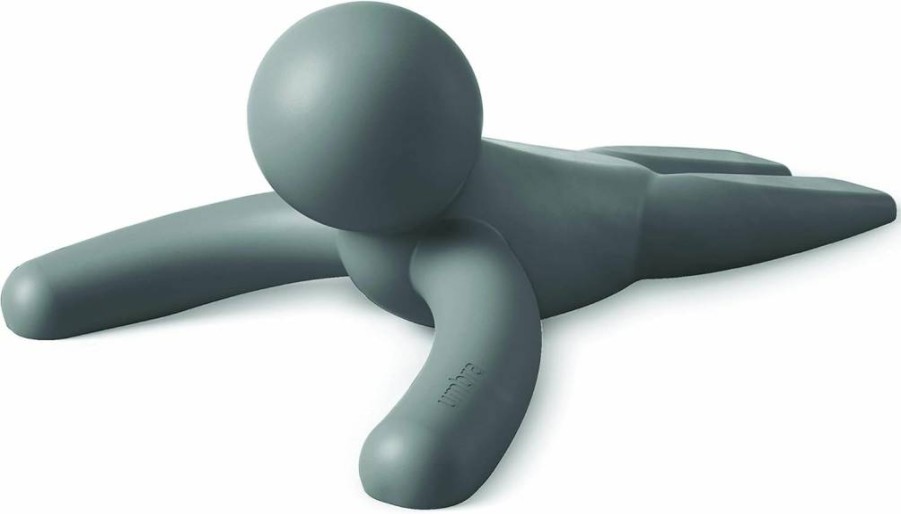 Umbra Buddy Grey Door Stopper – Heavy-Duty Flexible Door Stop with Soft-Touch Finish for Floor Protection