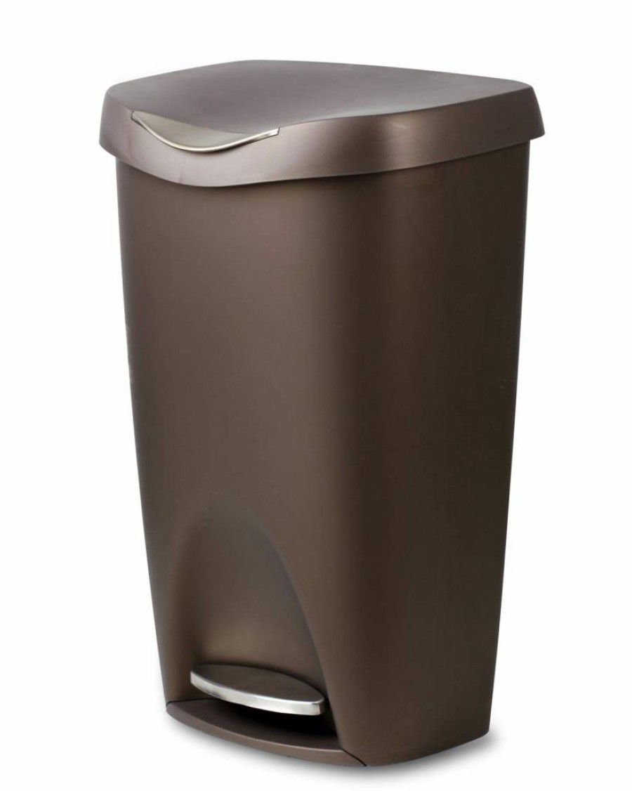 Umbra 13 Gallon Silver Kitchen Trash Can with Lid | 50L Stainless Steel Waste Bin | Modern Touch-Free Garbage Bin