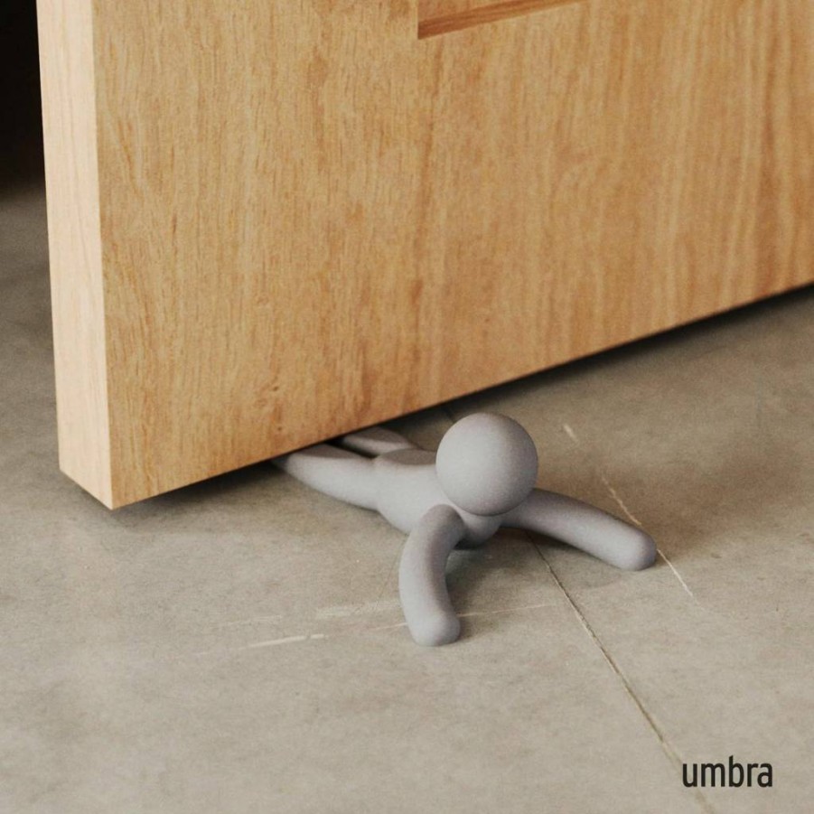 Umbra Buddy 2-Pack Grey Door Stopper - Heavy-Duty Flexible Doorstop with Soft-Touch Finish for Floor Protection